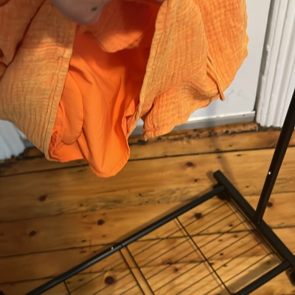 Women's Orange Drawstring Shorts - Picture 6 of 7